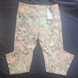 Evolution and Creation (EVCR) Skull and Floral Leggings Size Large